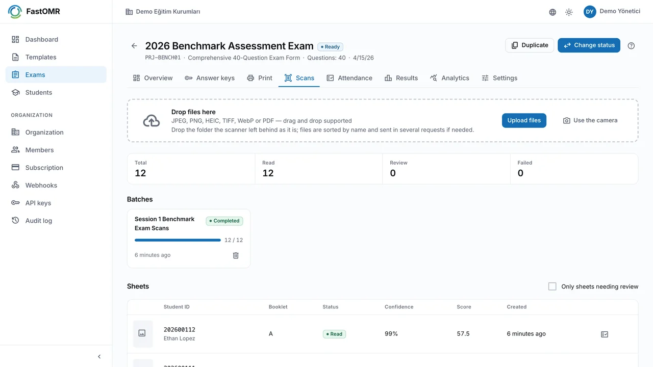 FastOMR Bulk Scanning